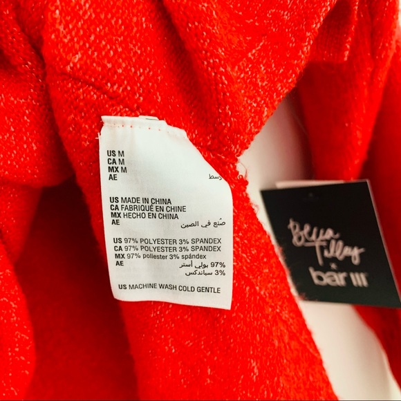 Bar III Stretch Red Sweater Turtleneck - Picture 4 of 5